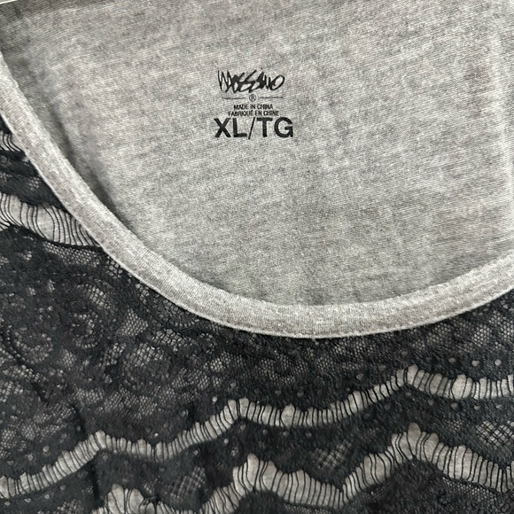 Women’s mossimo grey and black lace tank top size XL - Picture 2 of 5